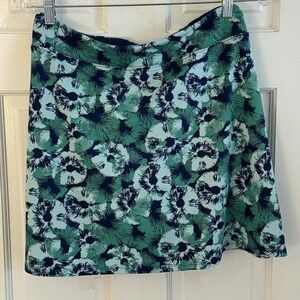 TRANQUILITY Women's 2XL Blue Green Floral‎ Poly Blend Tennis Golf Hiking Skort